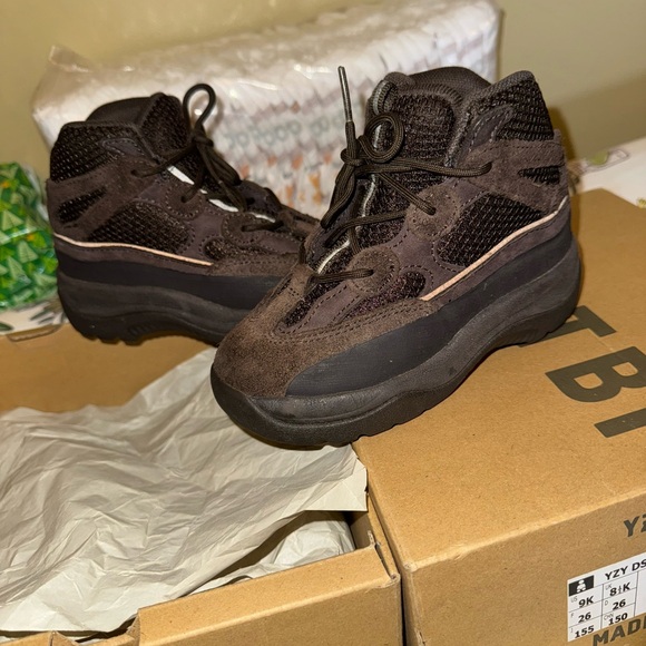 adidas Yeezy Desert Boots Oil Kids Shoes Toddler 9k 9 YZY DSRT BT Dark  Brown TD
